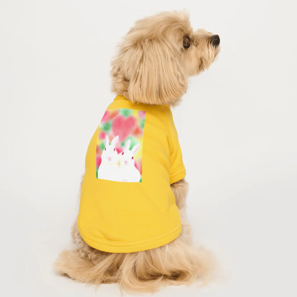 ミズノ リエ　グッズの「白うさぎ」ミズノ リエ Dog T-shirt