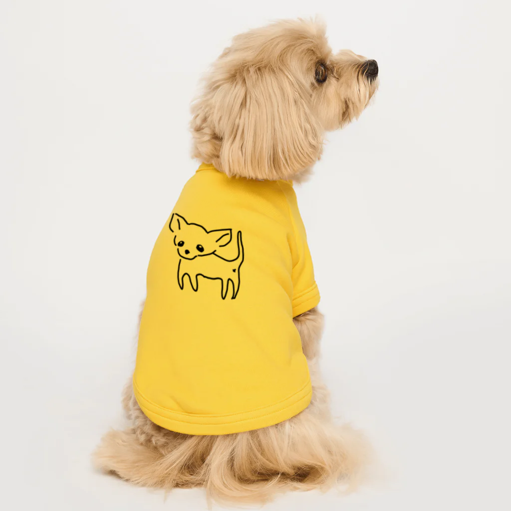 akane_art（茜音工房）のゆるチワワ（クリア） Dog T-shirt