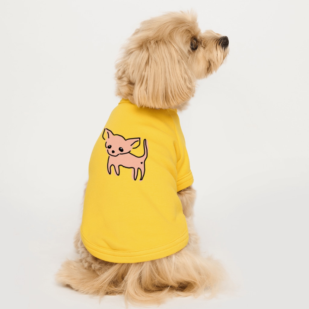 akane_art（茜音工房）のゆるチワワ（オレンジ） Dog T-shirt