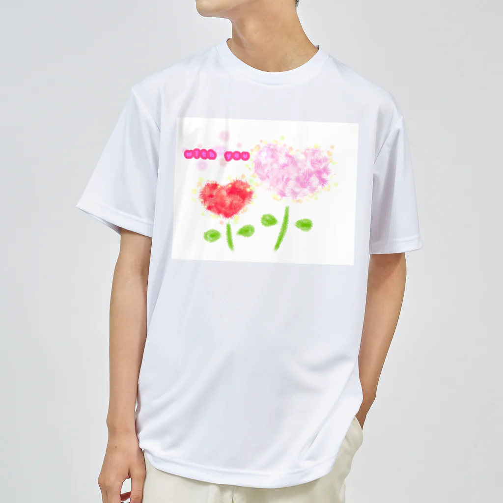 かわいいものSHOP🌈のwith you ピンク&レッドハート Dry T-Shirt