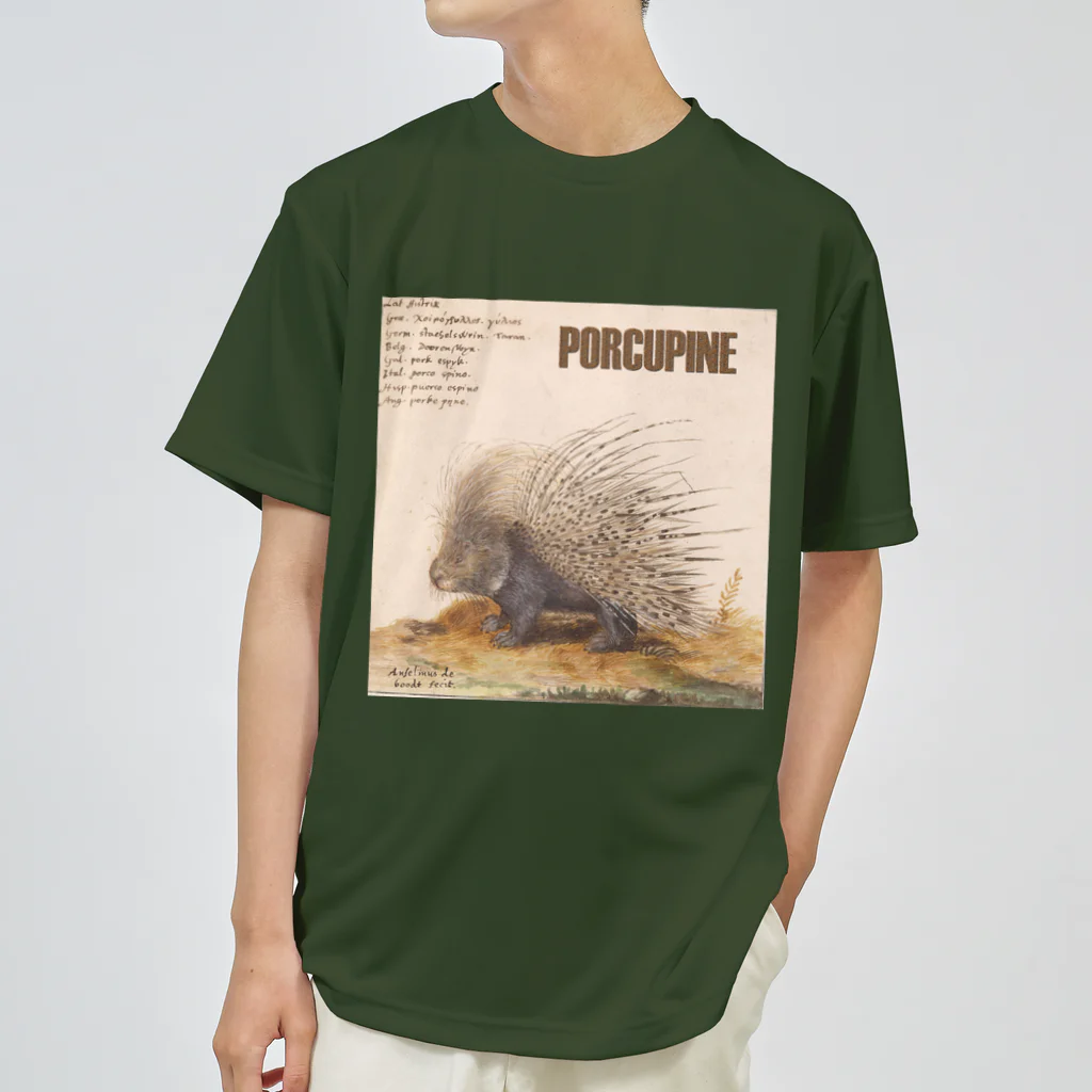 PALA's SHOP　cool、シュール、古風、和風、のPORCUPINE　ヤマアラシ ドライTシャツ