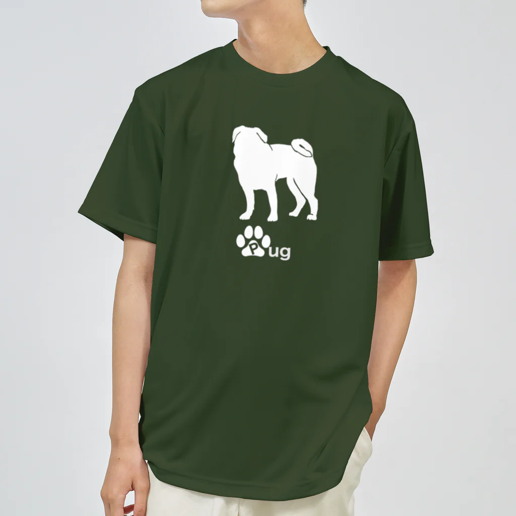 bow and arrow のパグ犬 ドライTシャツ