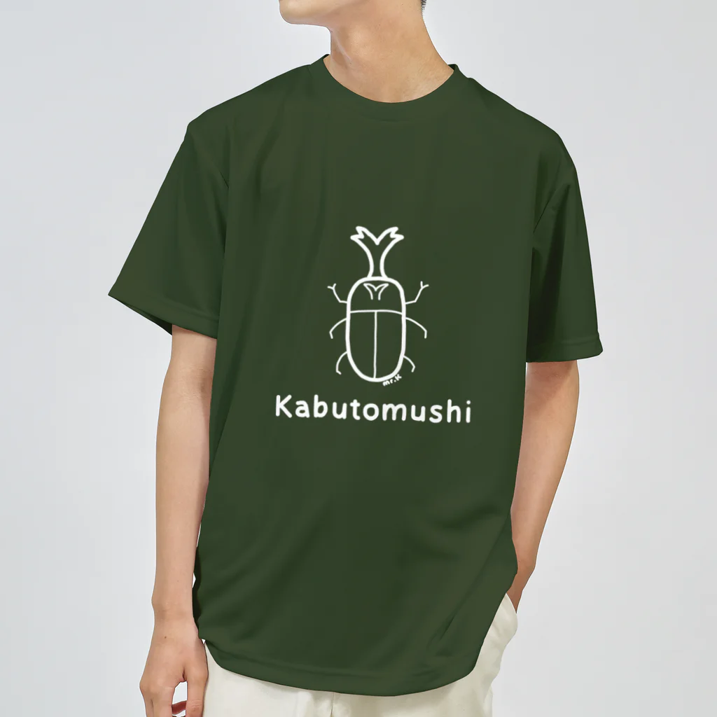 MrKShirtsのKabutomushi (カブトムシ) 白デザイン Dry T-Shirt
