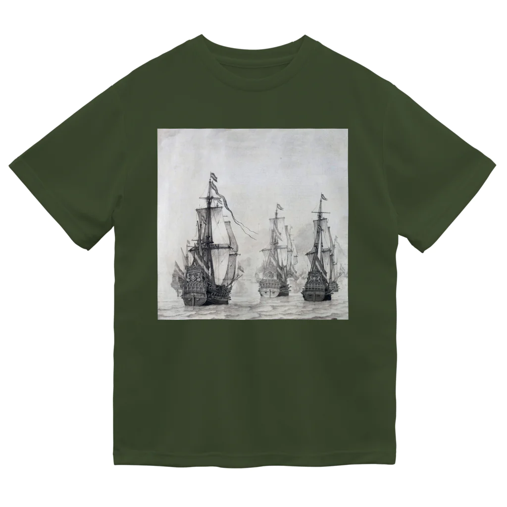 PALA's SHOP　cool、シュール、古風、和風、のダンケルクの戦い ウィレム・ファン・デ・ヴェルデ（I） 1659年 Dry T-Shirt