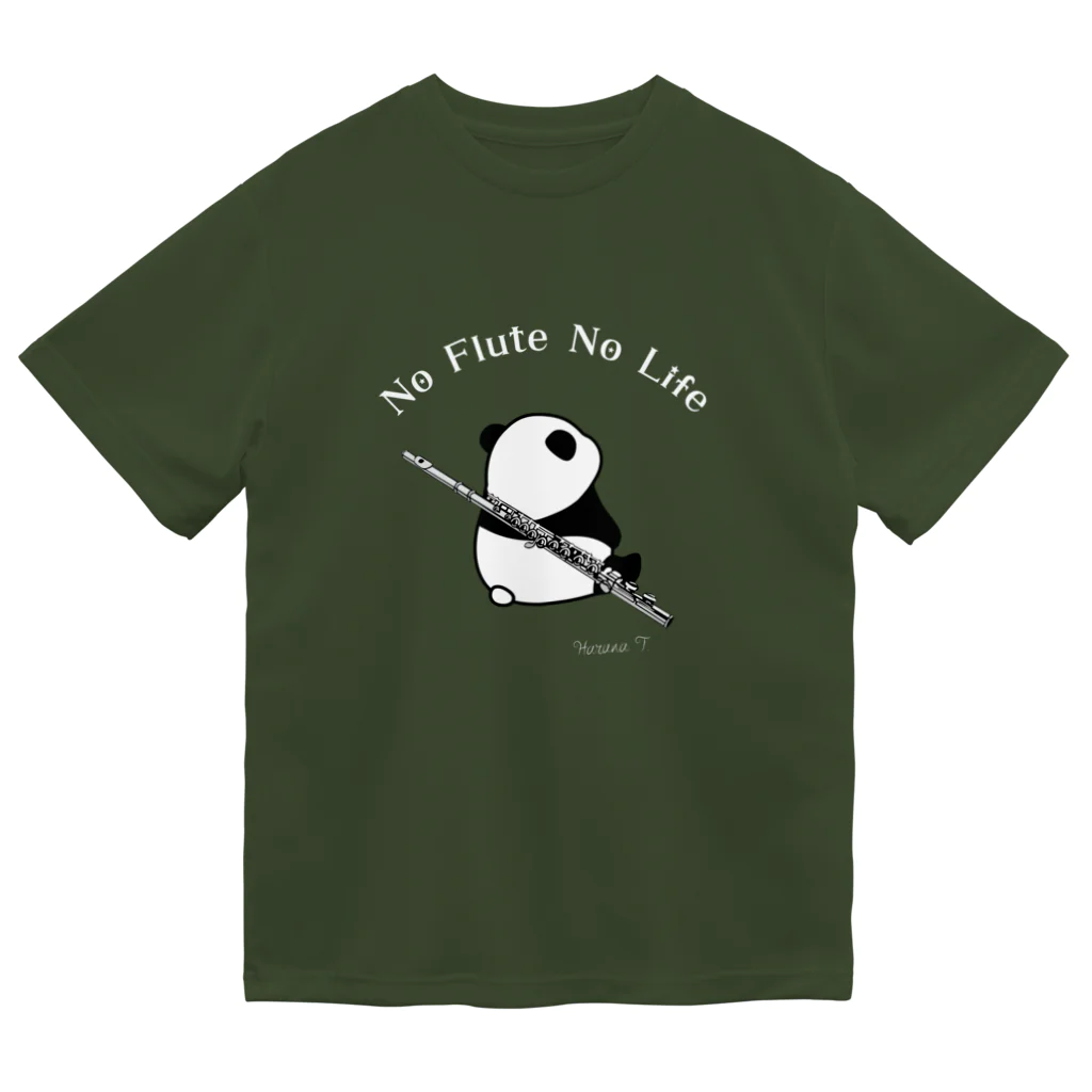 フルーティスト🏆ハルナさんオリジナルショップのNo Flute No Life 濃い色ドライTシャツ ドライTシャツ