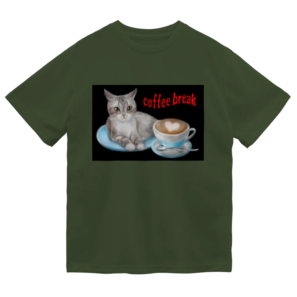 Ａｔｅｌｉｅｒ　Ｈｅｕｒｅｕｘのカフェネコ　コーヒーブレイク ドライTシャツ