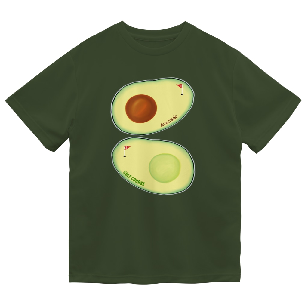 ぽんぽこあんぽんたんのアボカド ゴルフコース Dry T-Shirt