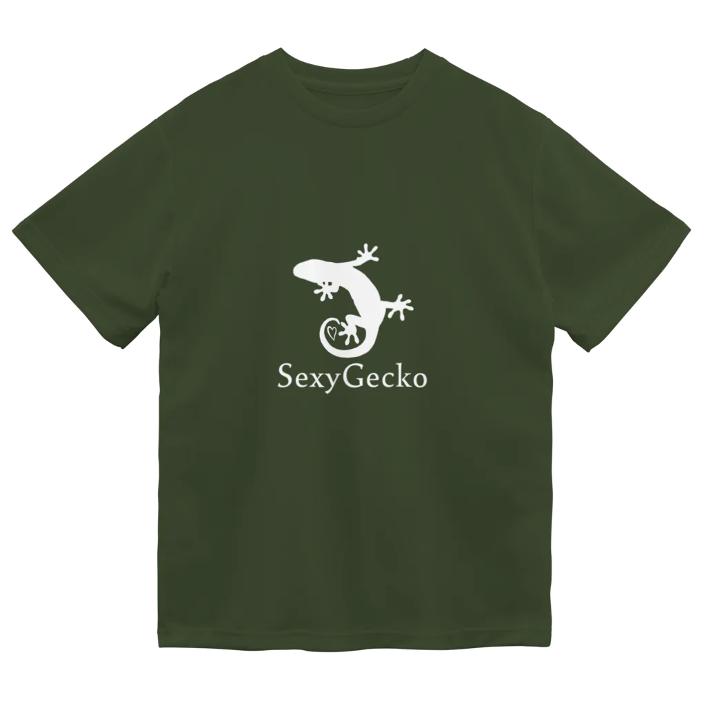 雑貨屋　霧の字のSexy Gecko（白） ドライTシャツ