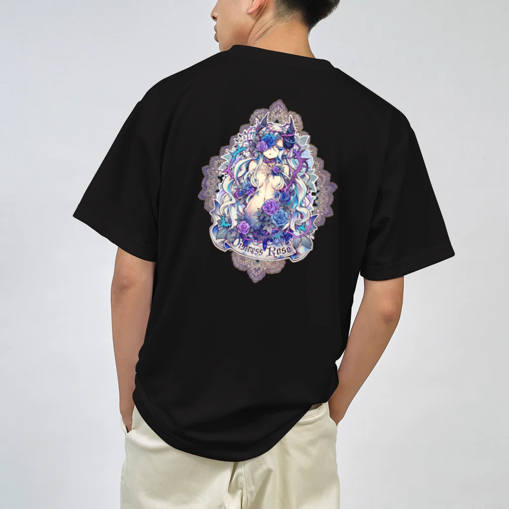 月蝕ざっか店＠SUZURIのDistress Rose（For Backprint） Dry T-Shirt