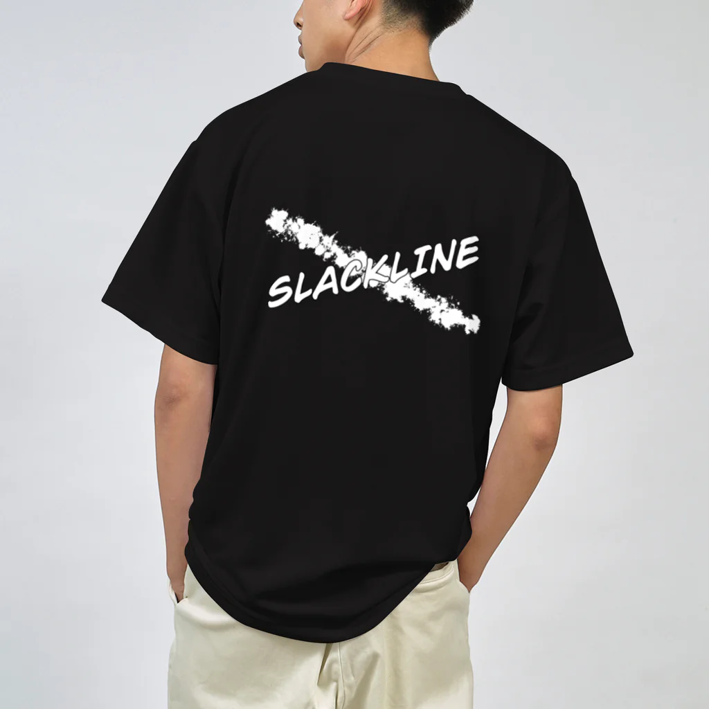 LINE RIDERのLINE RIDER　SLACKLINE　クロス01(白) ドライTシャツ
