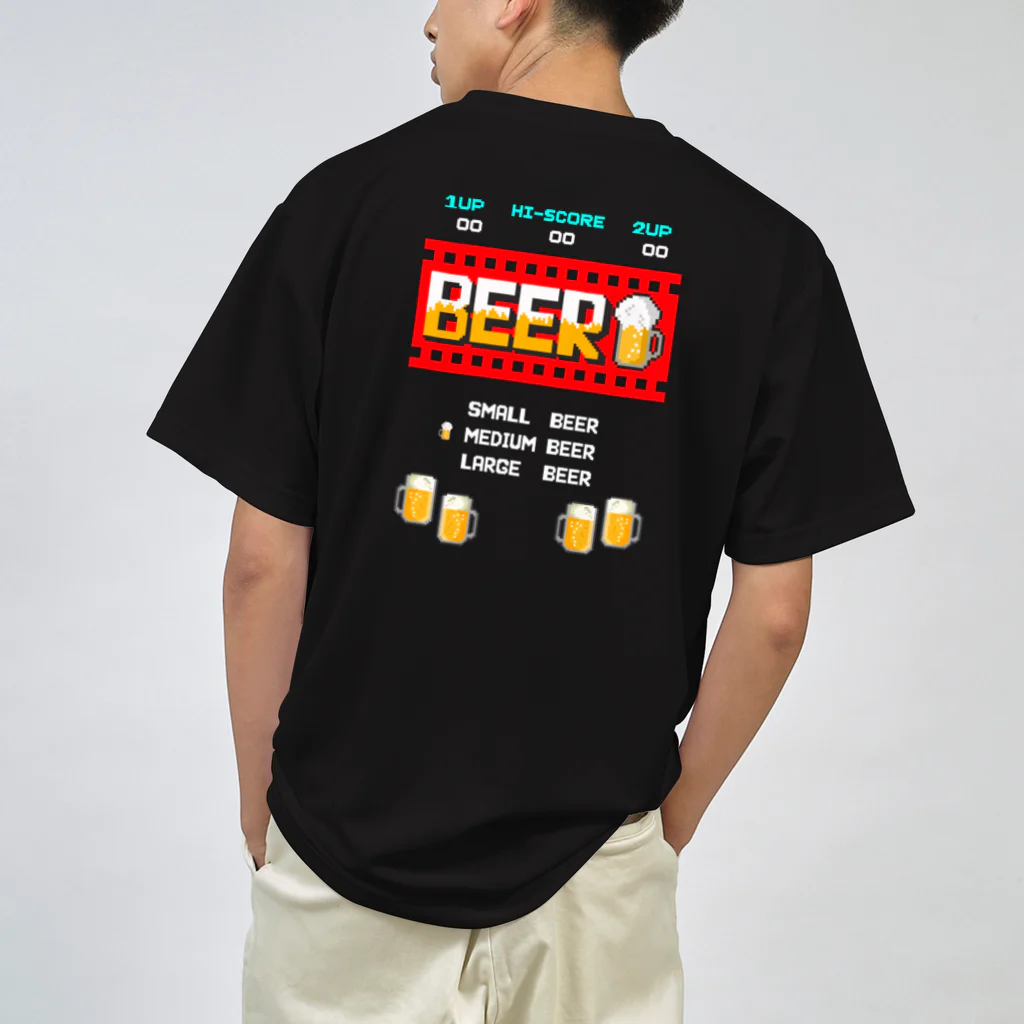 Siderunの館 B2の【バックプリント】レトロゲーム風なビール ドライTシャツ