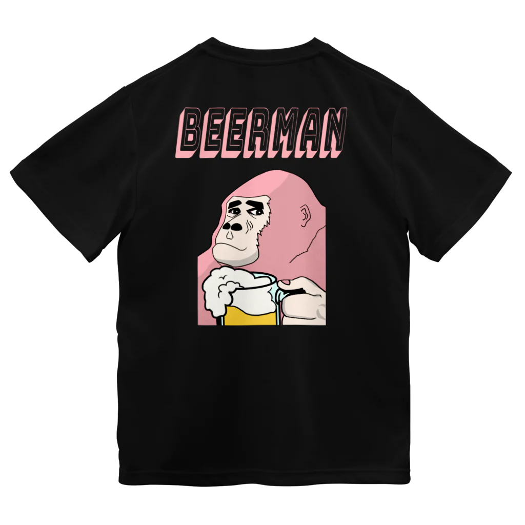 SAKEBEATS（酒ビーツ）のビールで乾杯ウホッ！（ver.B/淡いピンク/両面） ドライTシャツ