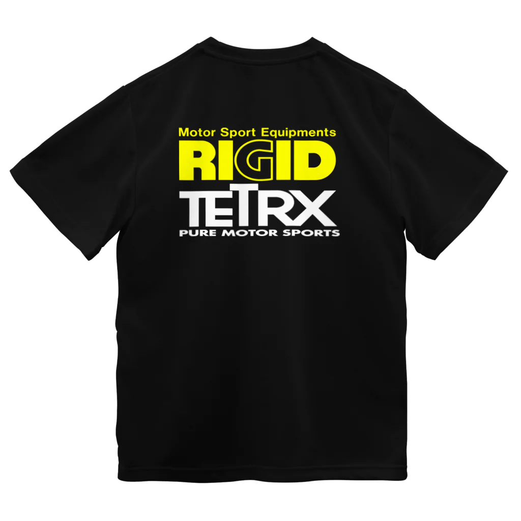 リジット・モータースポーツのALPHA白-RIGID黄-TETRX白 ドライTシャツ