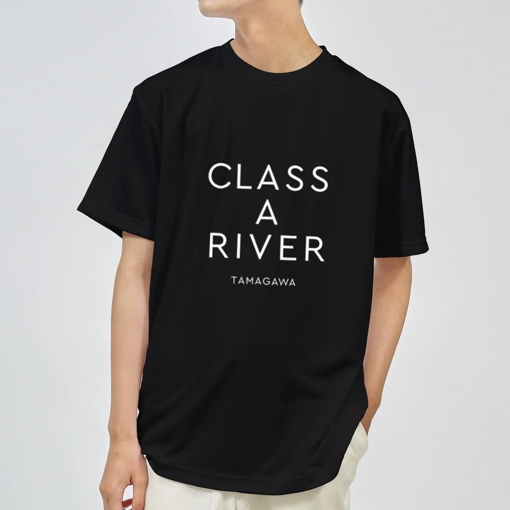 多摩川グッズストア SUZURI店のCLASS A RIVER［TAMAGAWA］ホワイト Dry T-Shirt