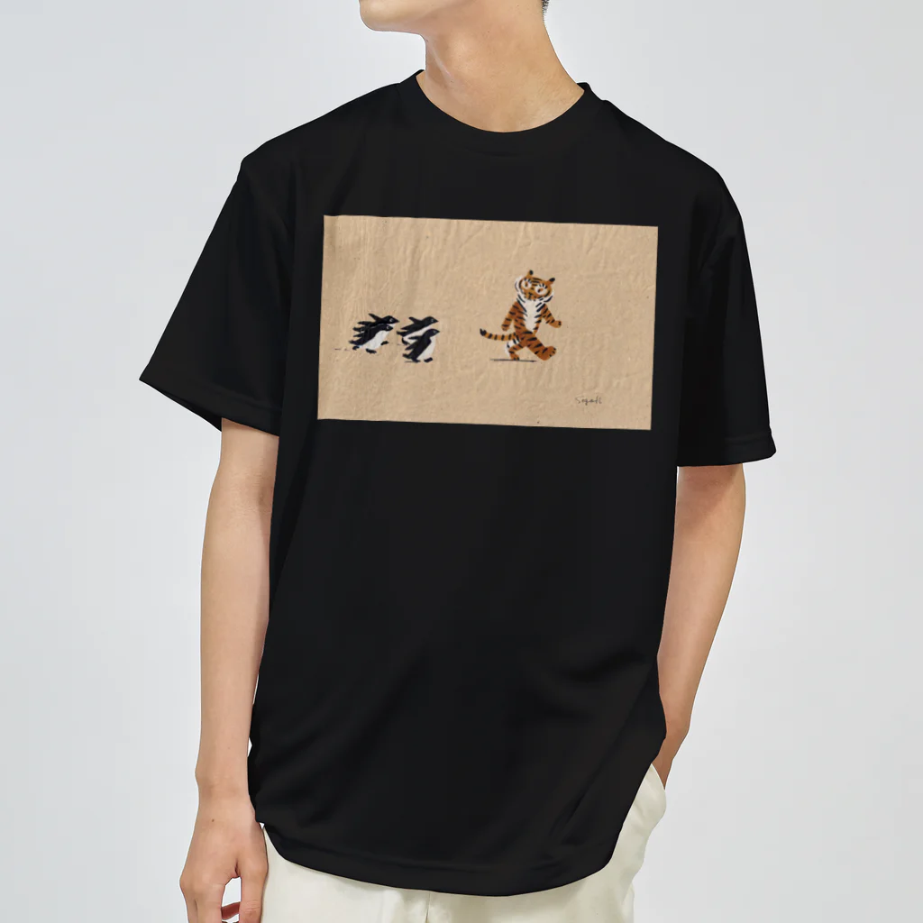 segasworksのトラちゃんとペンギンたち ドライTシャツ