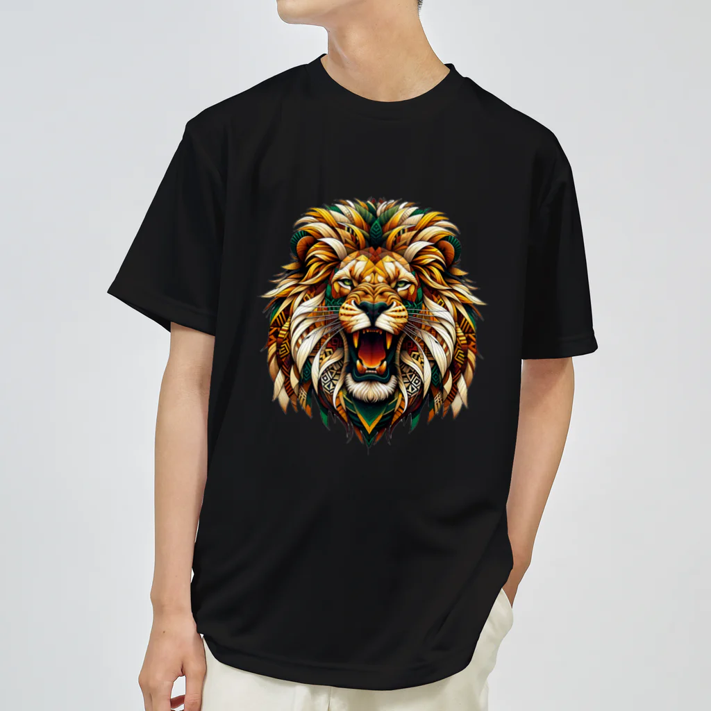 イケイケアニマルsのジオライオン-サバンナカラー- ドライTシャツ