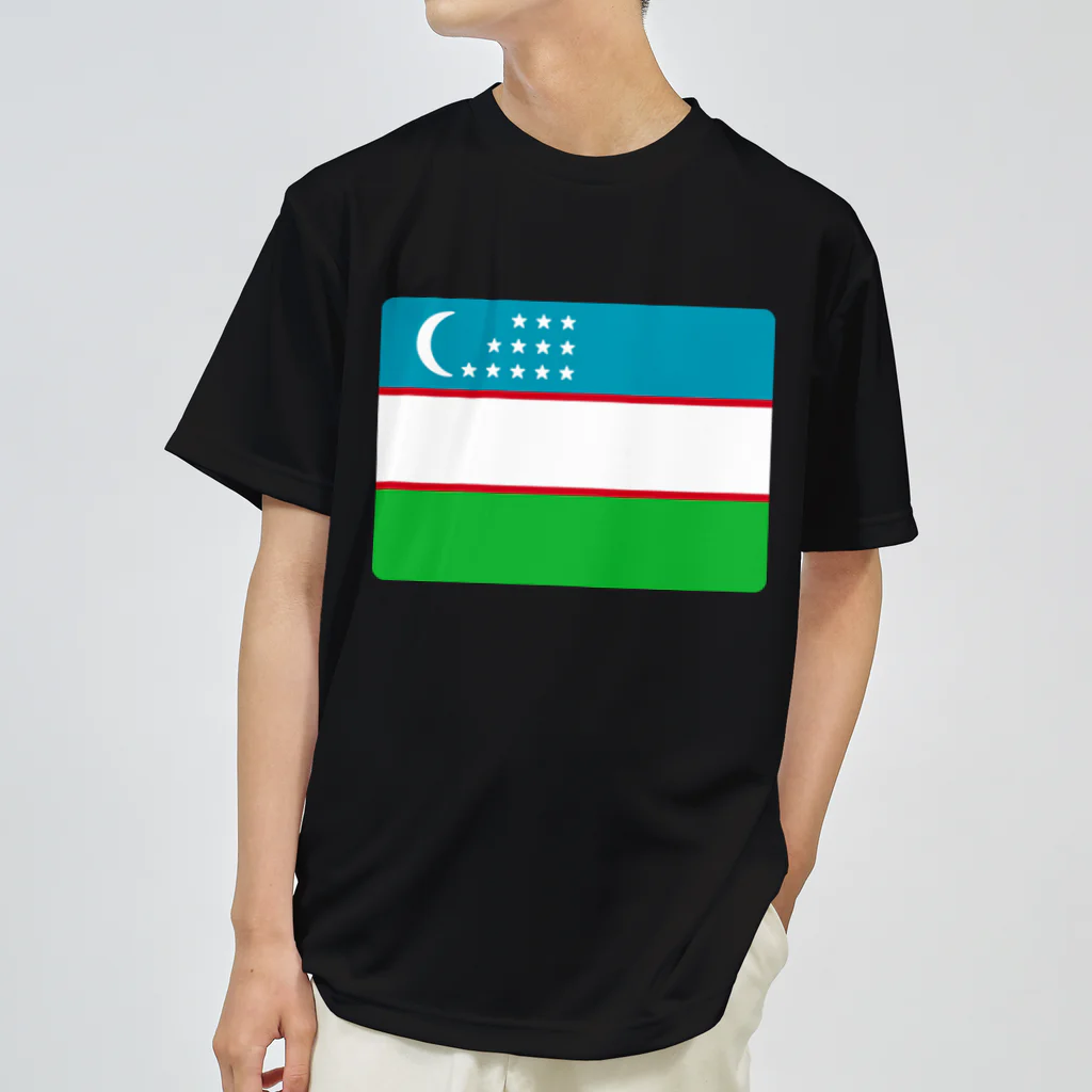 お絵かき屋さんのウズベキスタンの国旗 ドライTシャツ