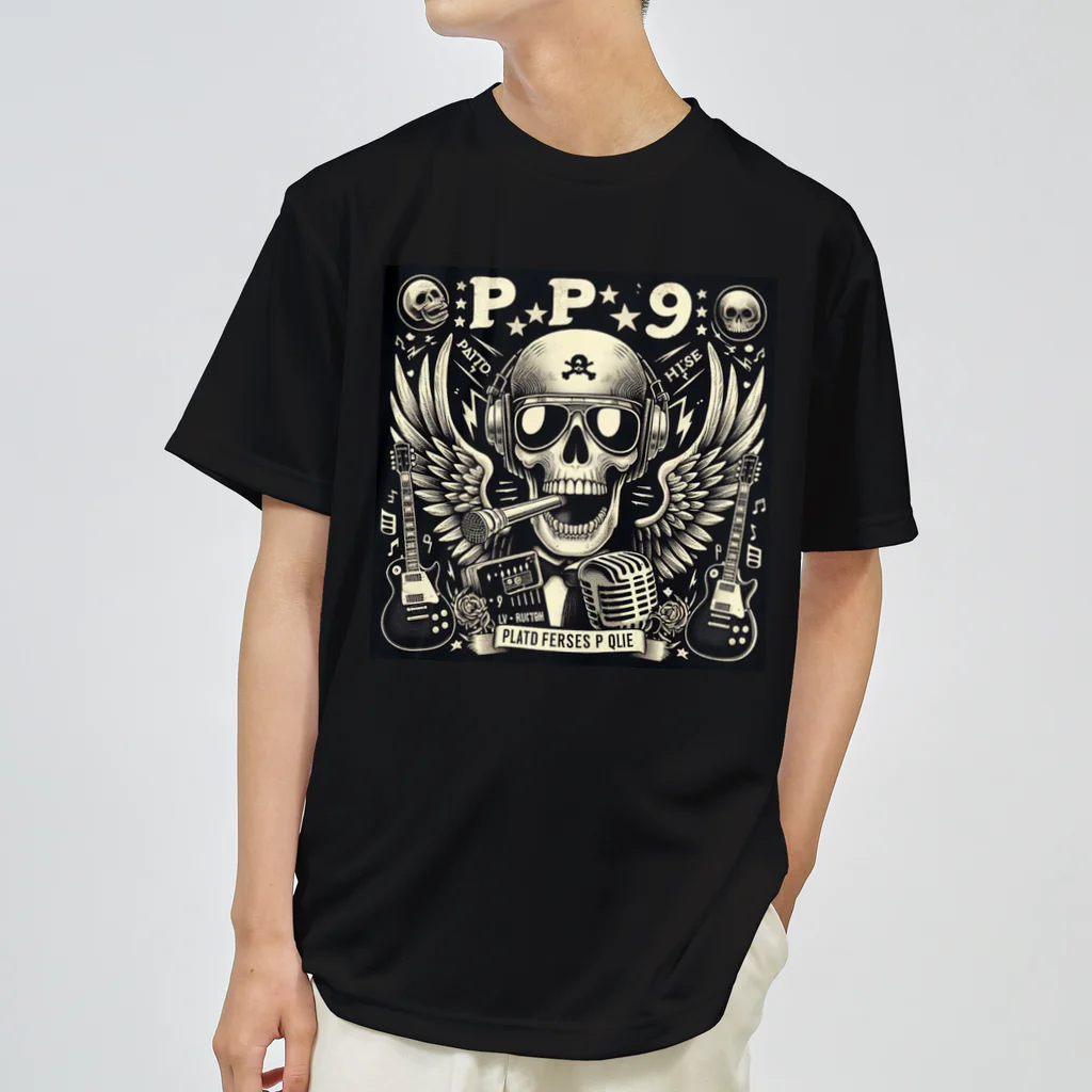 Prosperous Peony 6のバンド風Tシャツ　髑髏 Dry T-Shirt