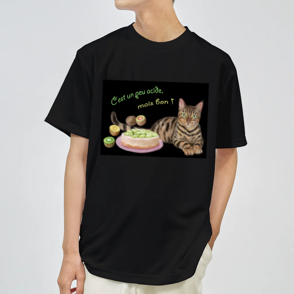 Ａｔｅｌｉｅｒ　Ｈｅｕｒｅｕｘのにゃんことキウイのレアチーズケーキ ドライTシャツ