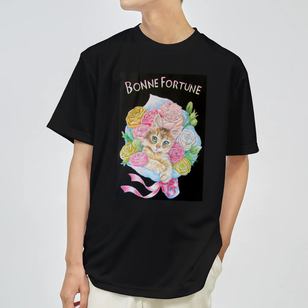 Ａｔｅｌｉｅｒ　Ｈｅｕｒｅｕｘのしあわせのねこの花束 ドライTシャツ