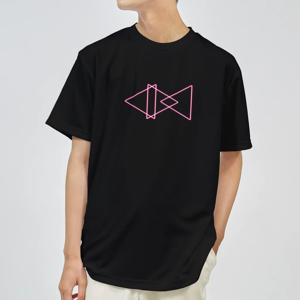 sakanaの幾何学ロゴ ネオンピンク ドライTシャツ