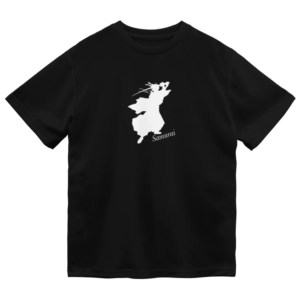 くろねこのSamyrai (白) Dry T-Shirt