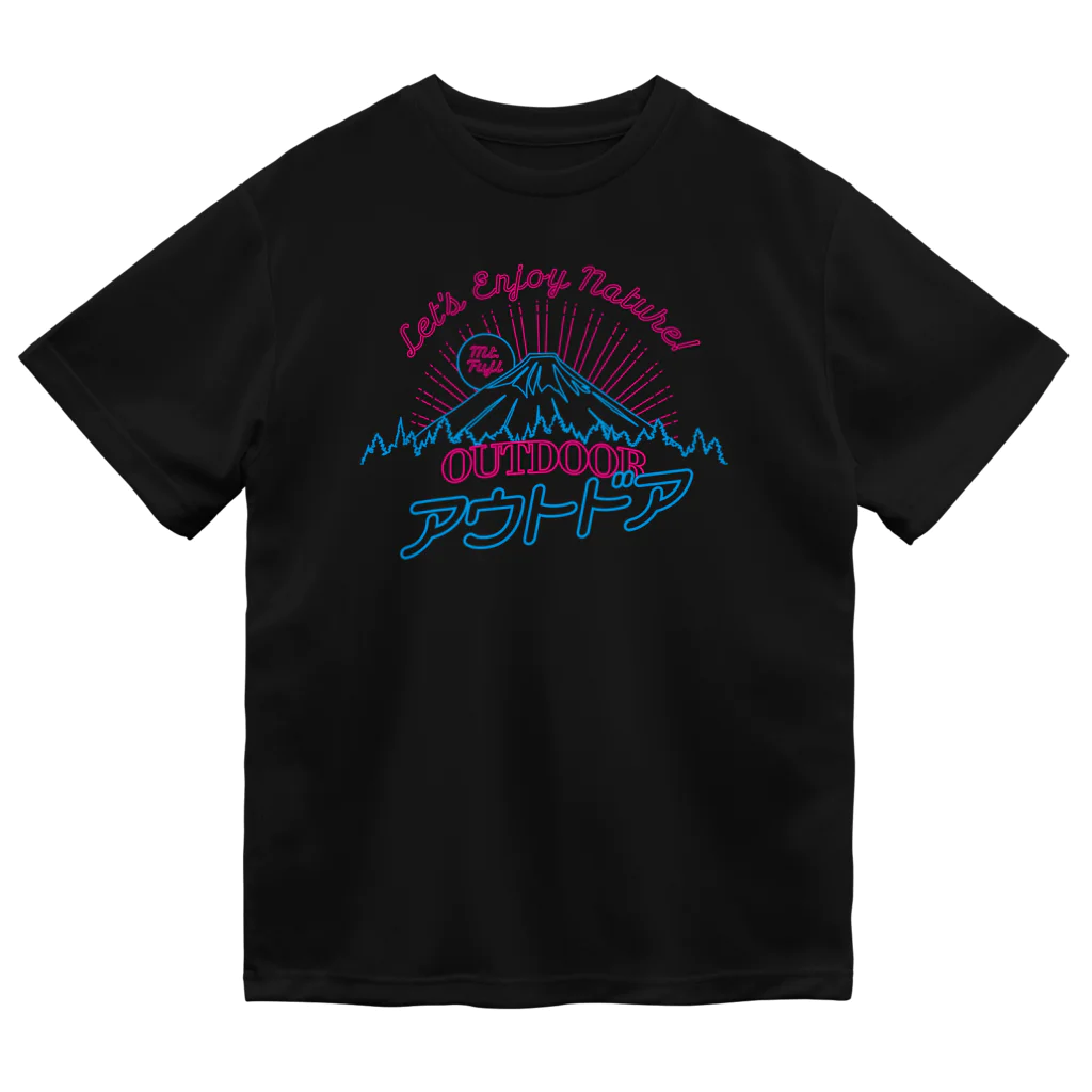 LONESOME TYPE ススのアウトドア（ネオン富士山） Dry T-Shirt
