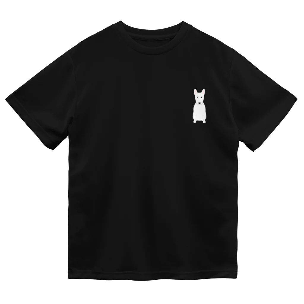 ゆいたっく／犬イラストのミニチュア・ブルテリア(ワンポイント) ドライTシャツ