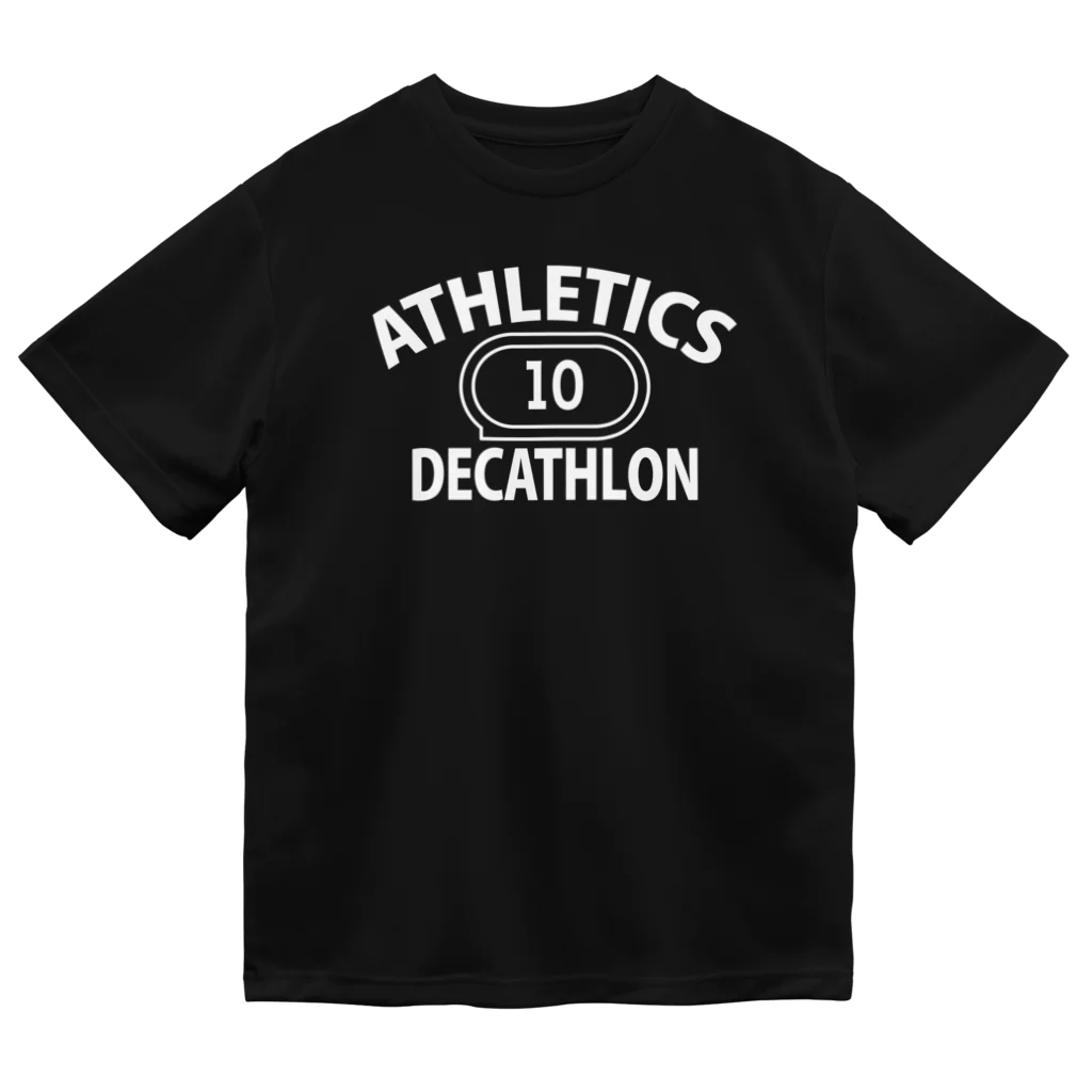 sports_tower スポーツタワーの十種競技・白・デカスロン・DECATHLON・陸上競技・じっしゅきょうぎ・2日間・10種・陸上男子・アスリート・選手・陸上部員・有力・確実・候補・有望・応援・日本・実力・メダル・タイム ドライTシャツ