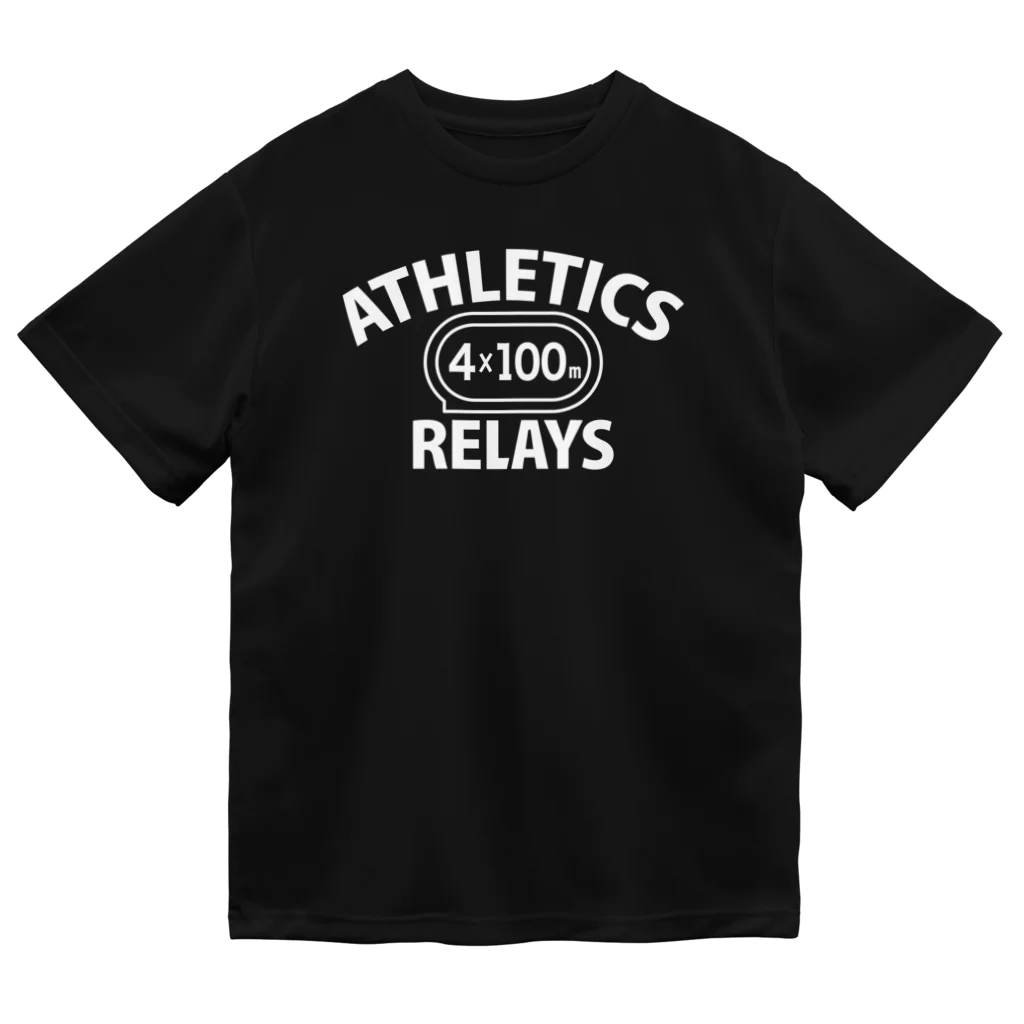 sports_tower スポーツタワーの4×100mリレー・リレー競走・白・陸上競技・400メートルリレー走・デザイン・Tシャツ・陸上部・男子・女子・ジュニア・入賞・有力・確実・候補・有望・応援・精神力・集中力・日本人・陸上魂 Dry T-Shirt