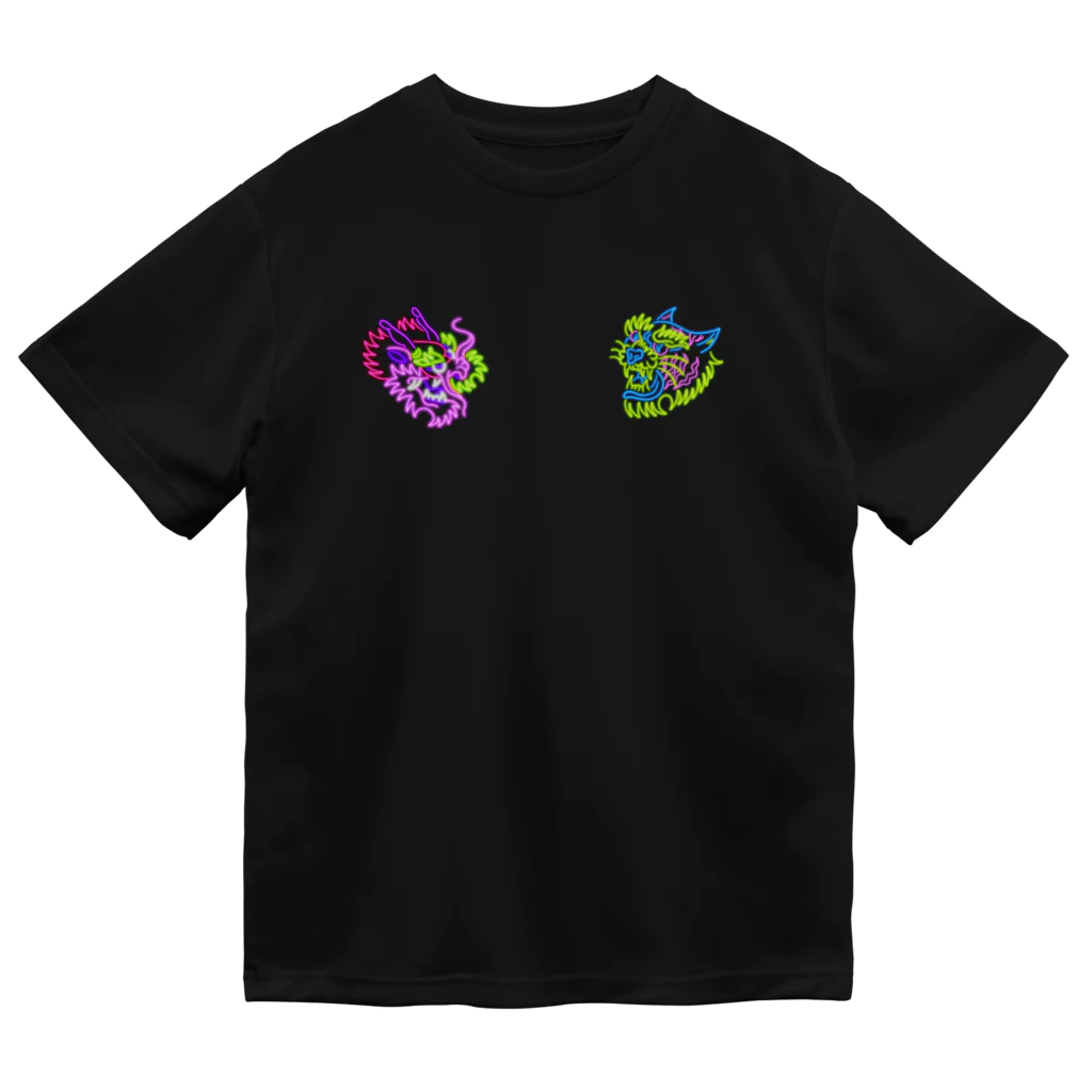 中華呪術堂（チャイナマジックホール）の80's neon twin tiger&dragon ドライTシャツ