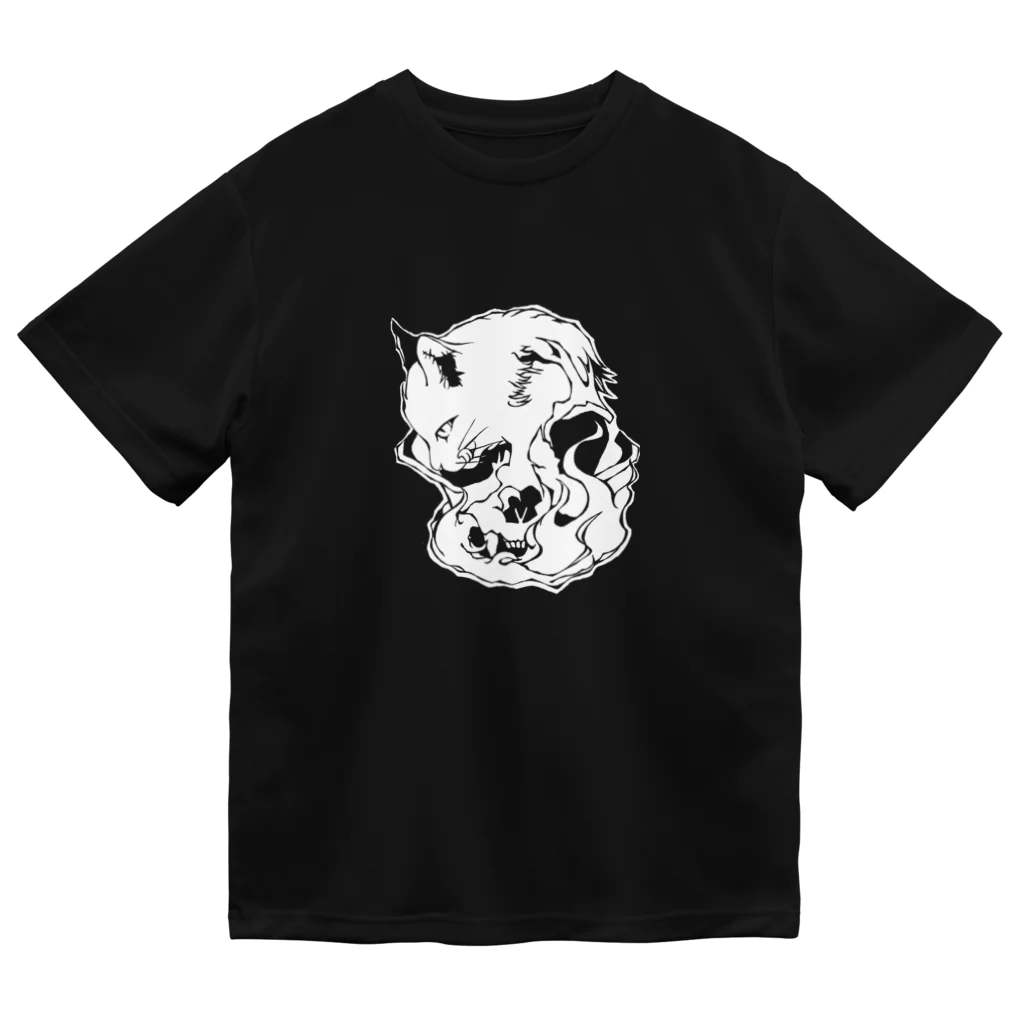 grau und mattのCats And Skulls White ドライTシャツ