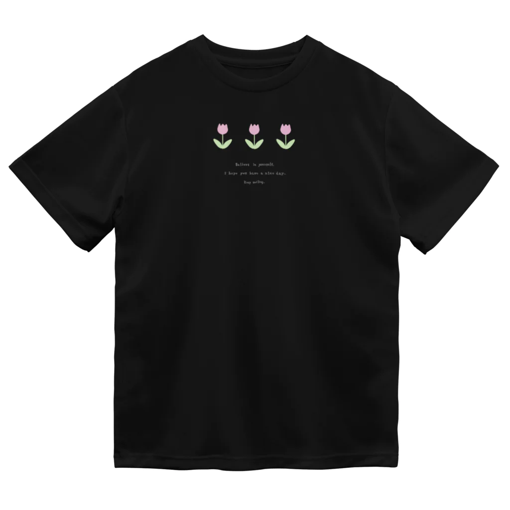 rilybiiの並んだチューリップ . ドライTシャツ