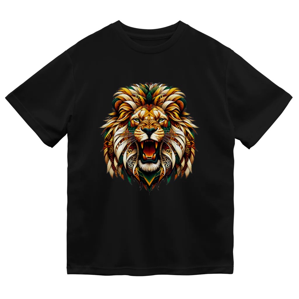 イケイケアニマルsのジオライオン-サバンナカラー- ドライTシャツ