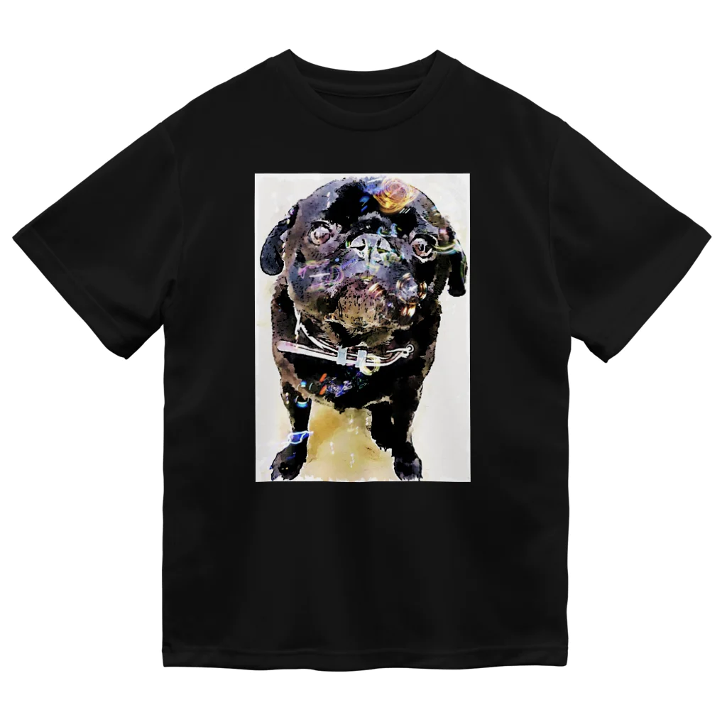 KenHana ハウスの黒パグケンちゃん癒しグッズ Dry T-Shirt