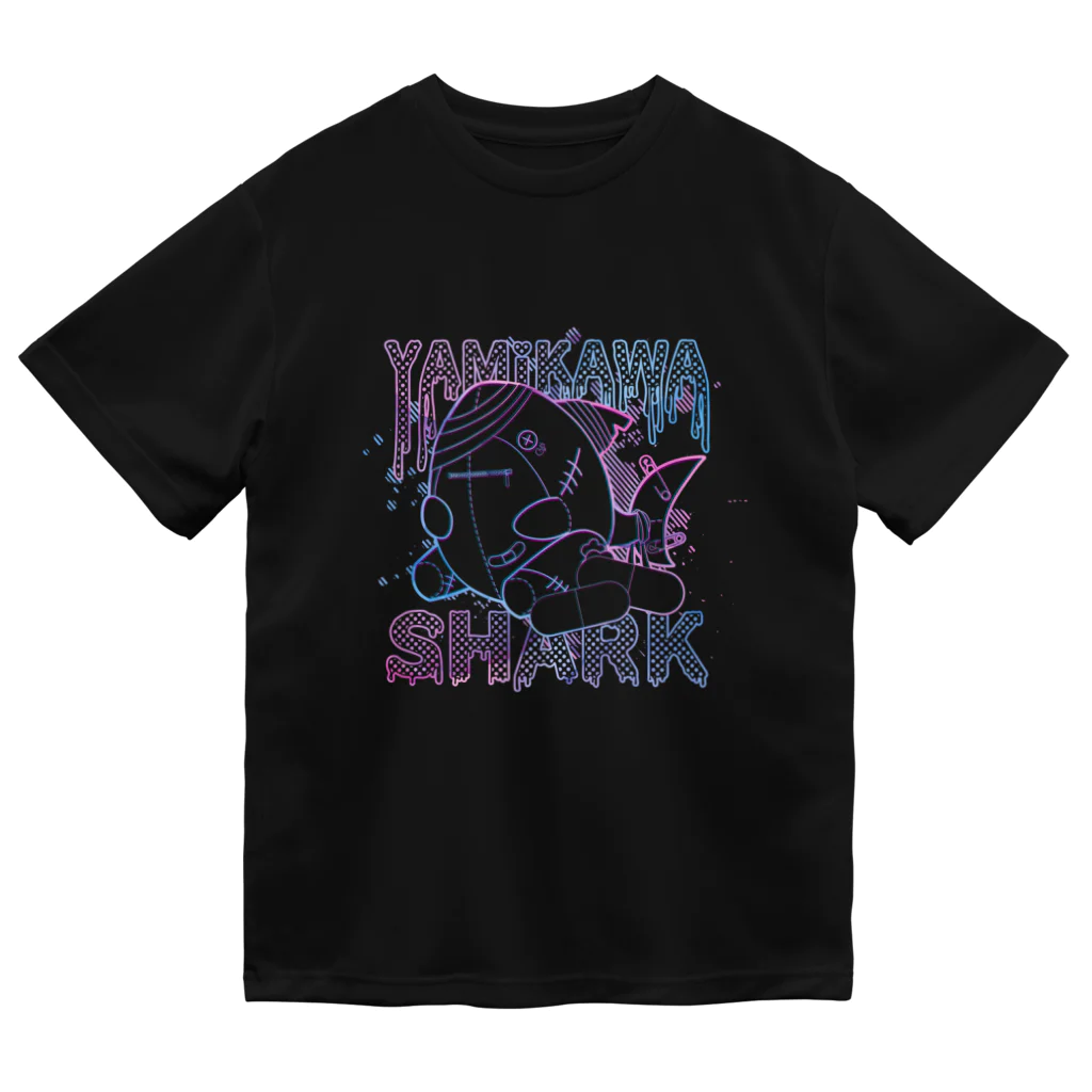 かこい亭／SUZURI店のYAMiKAWA-shark_BK ドライTシャツ