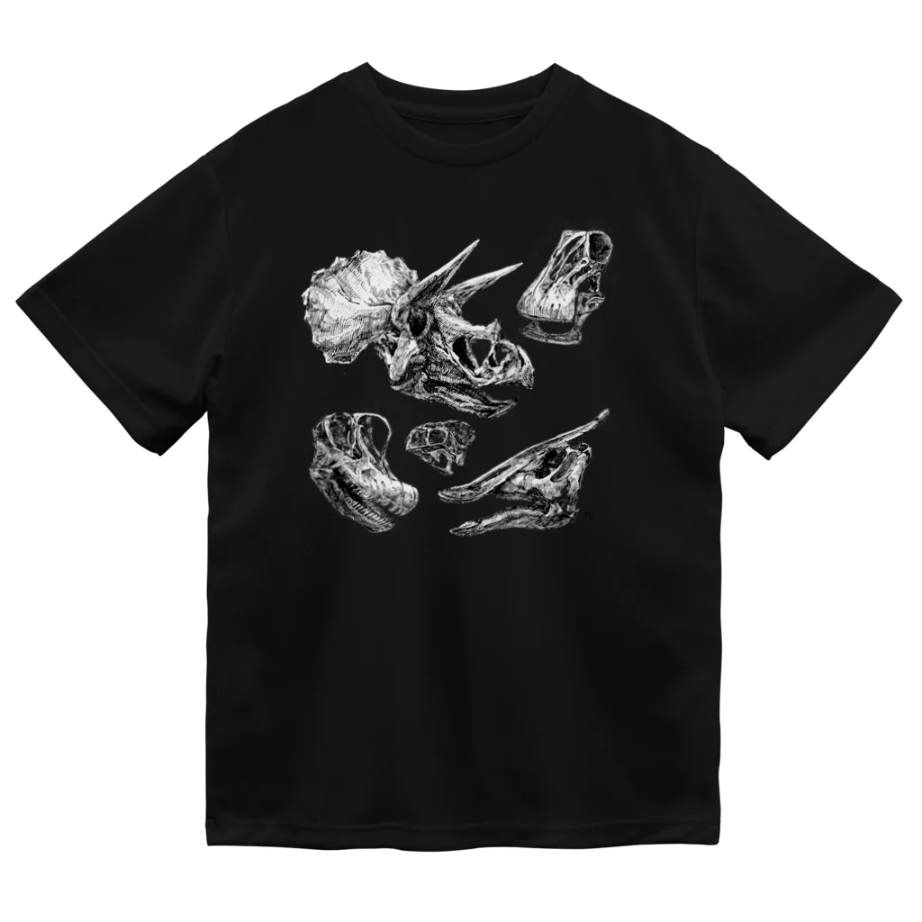 segasworksの恐竜の頭のお骨(植物食の人ら) ドライTシャツ