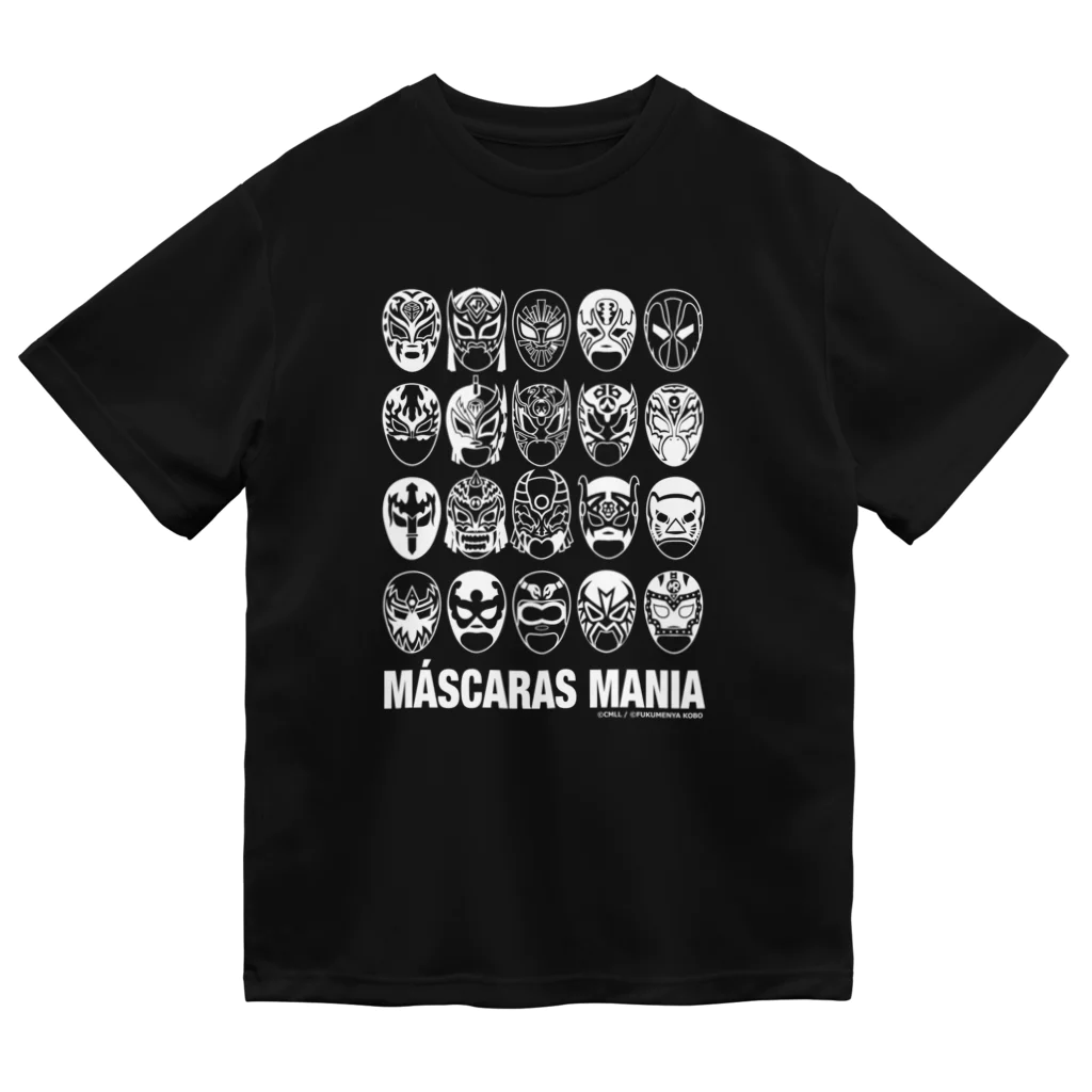 覆面MANIA＆CMLLのMASCARAS MANIA（白プリント） Dry T-Shirt