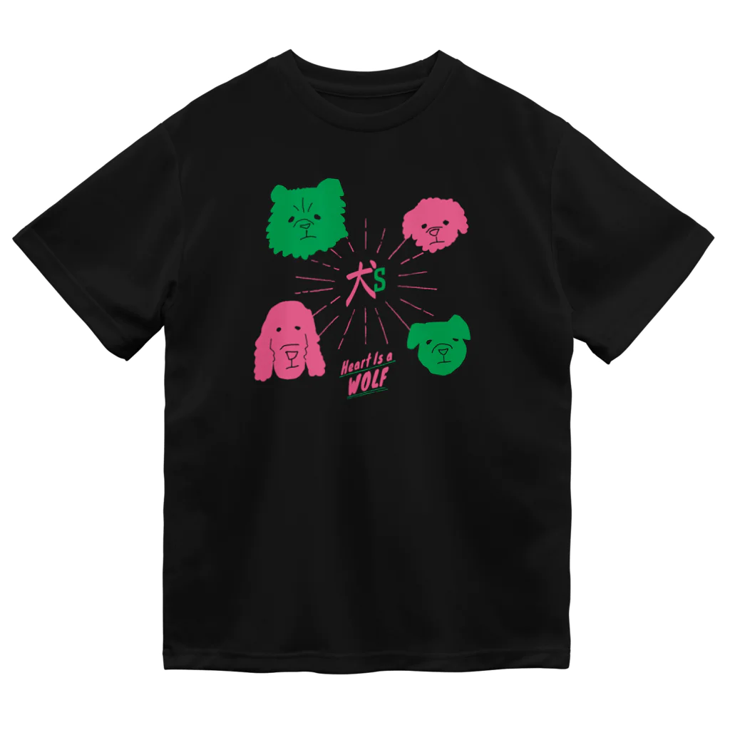 LONESOME TYPE ススの犬ズ🐕心はオオカミ ドライTシャツ