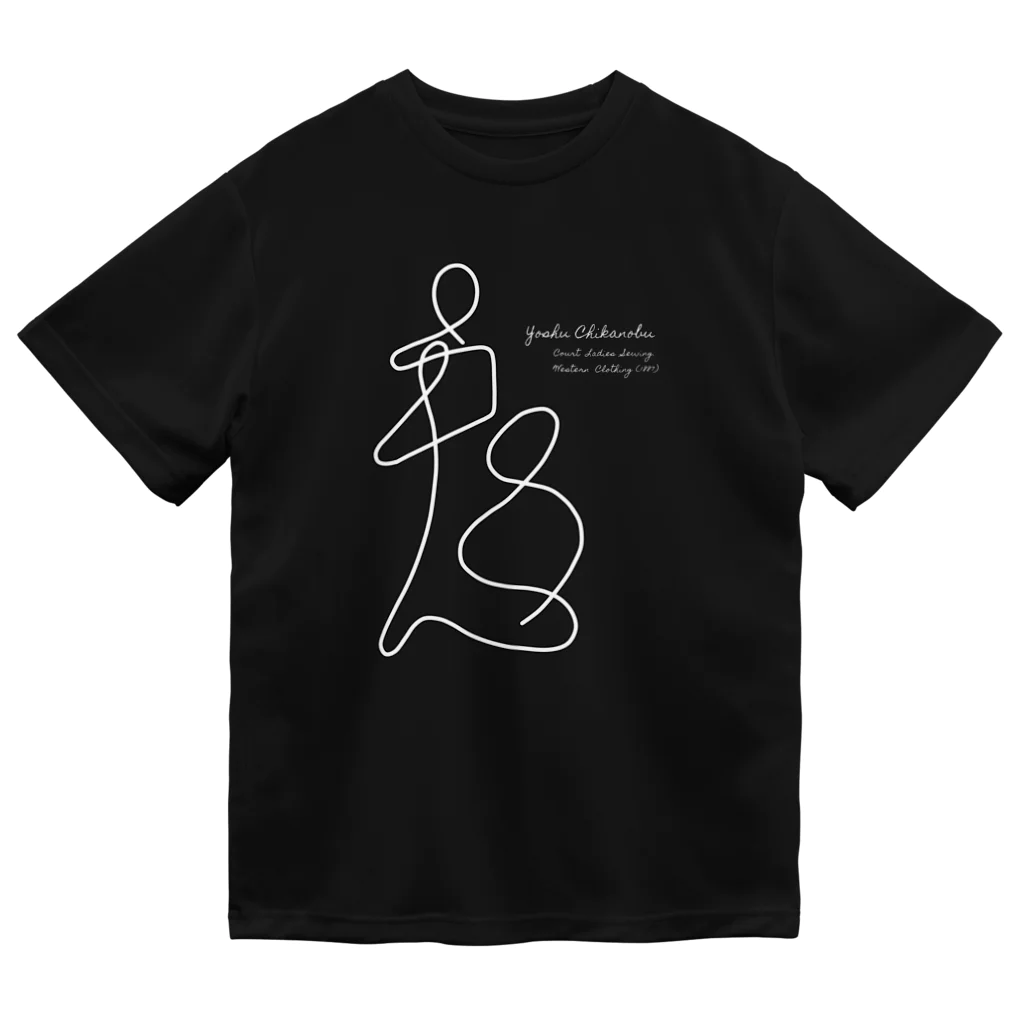 麻の【One line Ukiyoe】洋装美人 ドライTシャツ