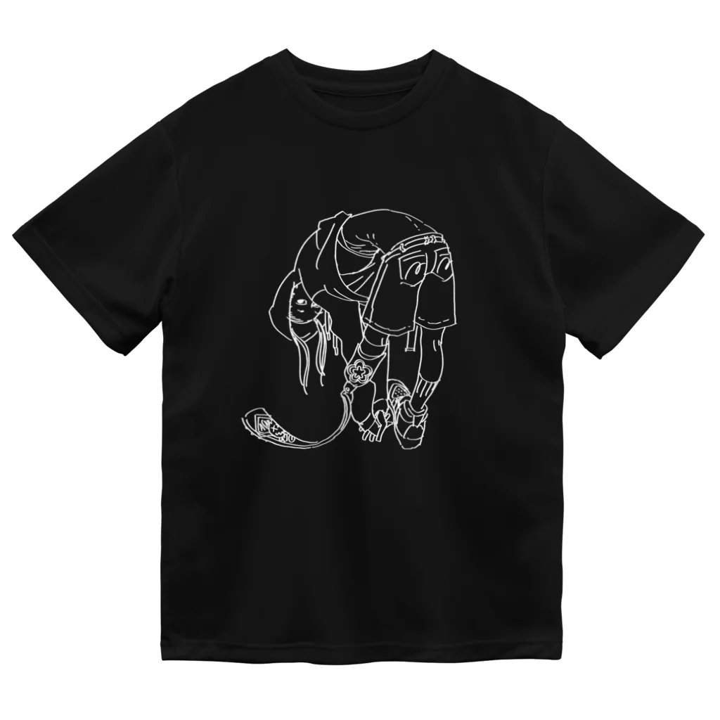 fox fox foxの前屈するCちゃん 白線 Dry T-Shirt