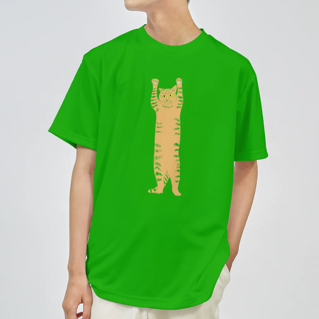 小鳥と映画館のバンザイ猫　クリア ドライTシャツ