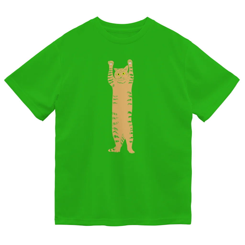 小鳥と映画館のバンザイ猫　クリア ドライTシャツ