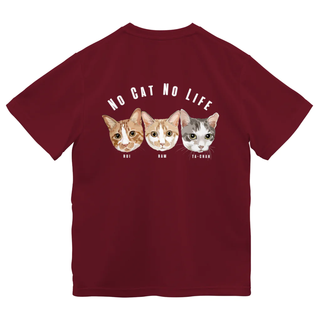 みきぞーん｜保護猫 ミッキー画伯と肉球とおともだちのrui & ram &ta-cha Dry T-Shirt