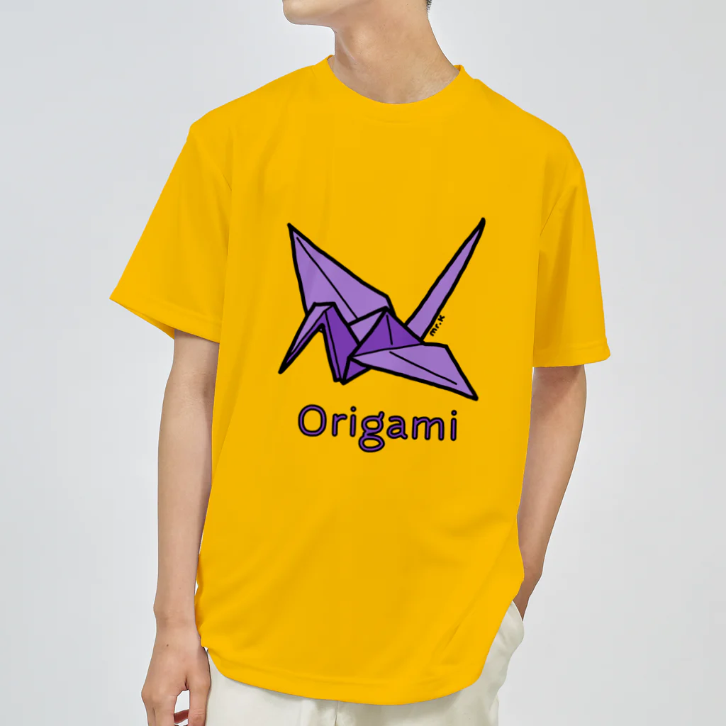 MrKShirtsのOrigami (折り紙鶴) 色デザイン Dry T-Shirt