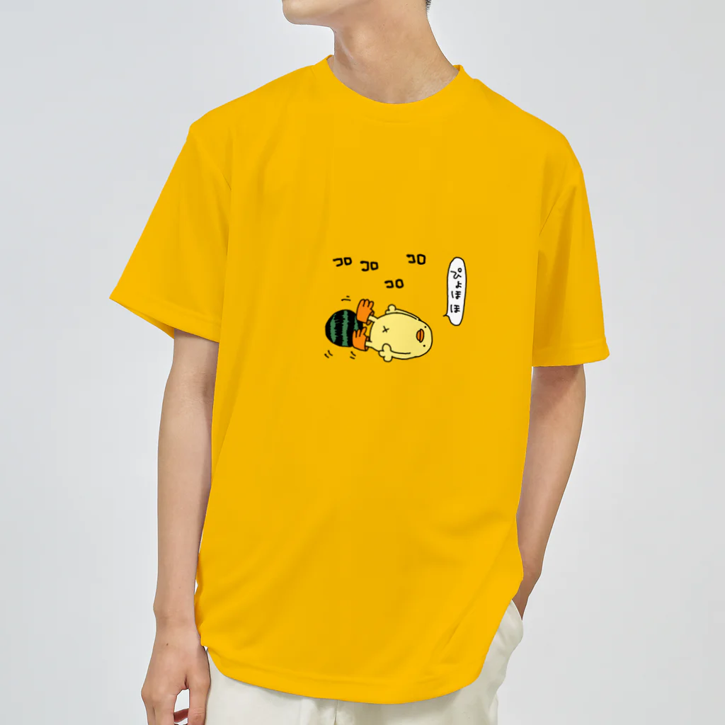 ぴょろりんちょ🐤のスイカコロコロぴよ ドライTシャツ