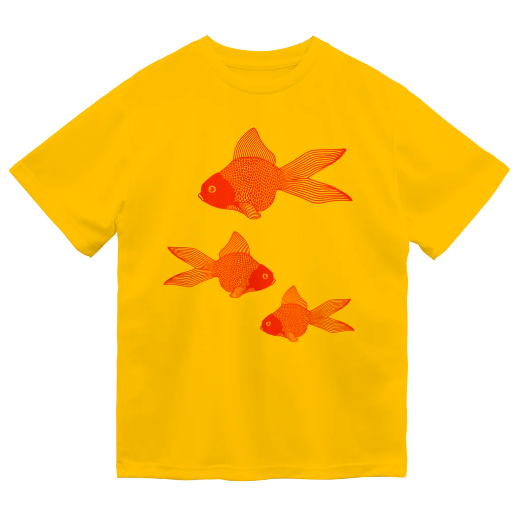 Alba spinaの金魚３匹 ドライTシャツ