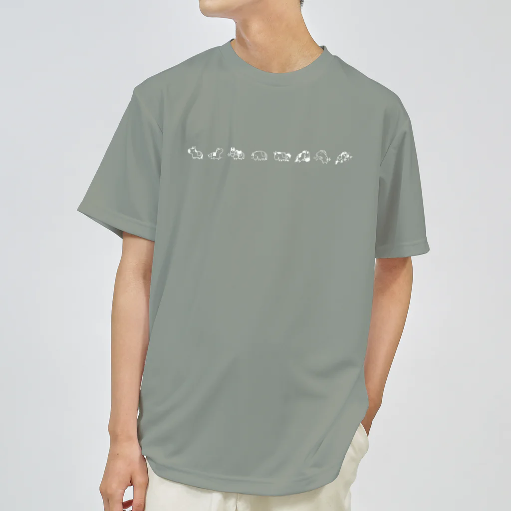 ナトのUMAモノクロ白 ドライTシャツ