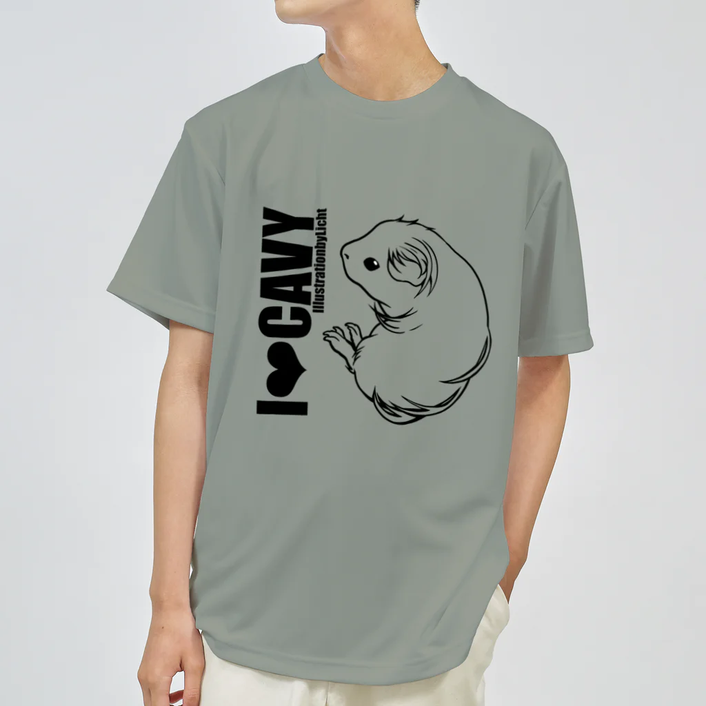 LichtmuhleのI❤︎CAVY-シェルティモルモット Dry T-Shirt