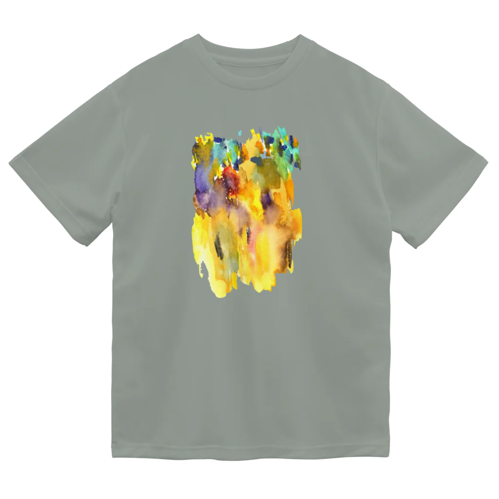 c5watercolorの水彩ペイント・黄色系抽象画 Dry T-Shirt